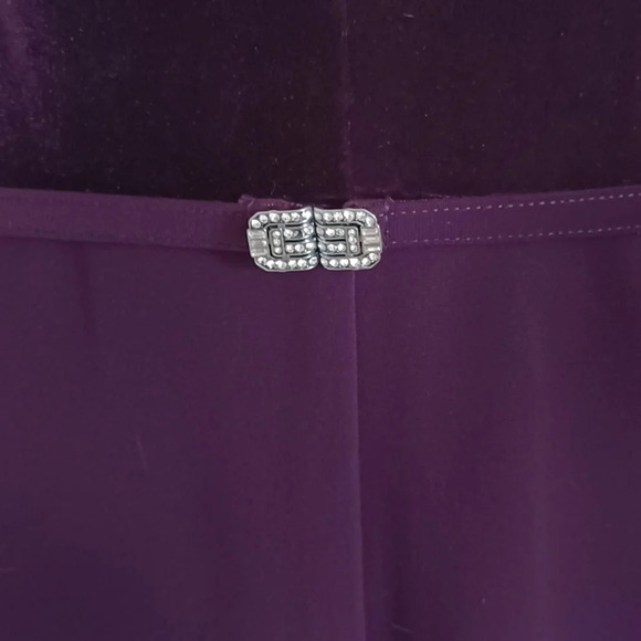 New! Lauren Ralph Lauren  Aubergine Purplw Velvet Evening Bridesmaid Gown - Picture 7 of 11
